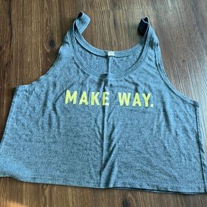Cropped ‘’make way” tank top